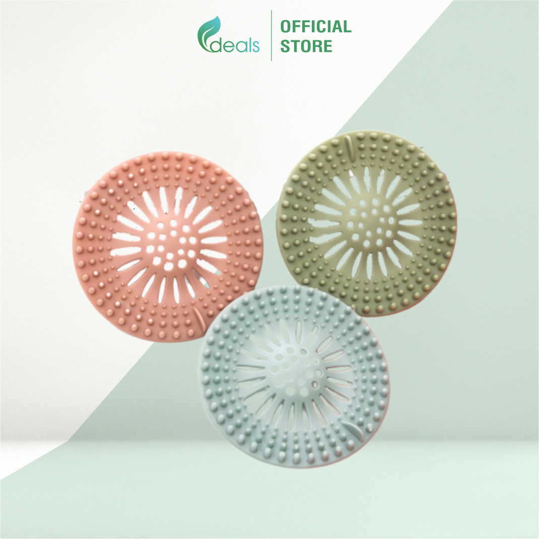 Nắp Đậy Lỗ Thoát Nước Silicone ECODEALS Ngăn Rác Cho Lỗ sàn, Bồn Rửa Bát, Bồn Tắm loại cao cấp