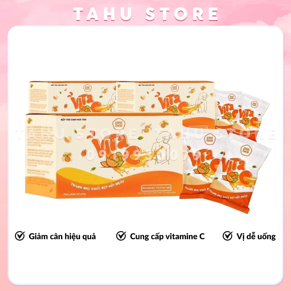 Combo 3 hộp giảm cân vị cam emo detox thơm ngon - tahu