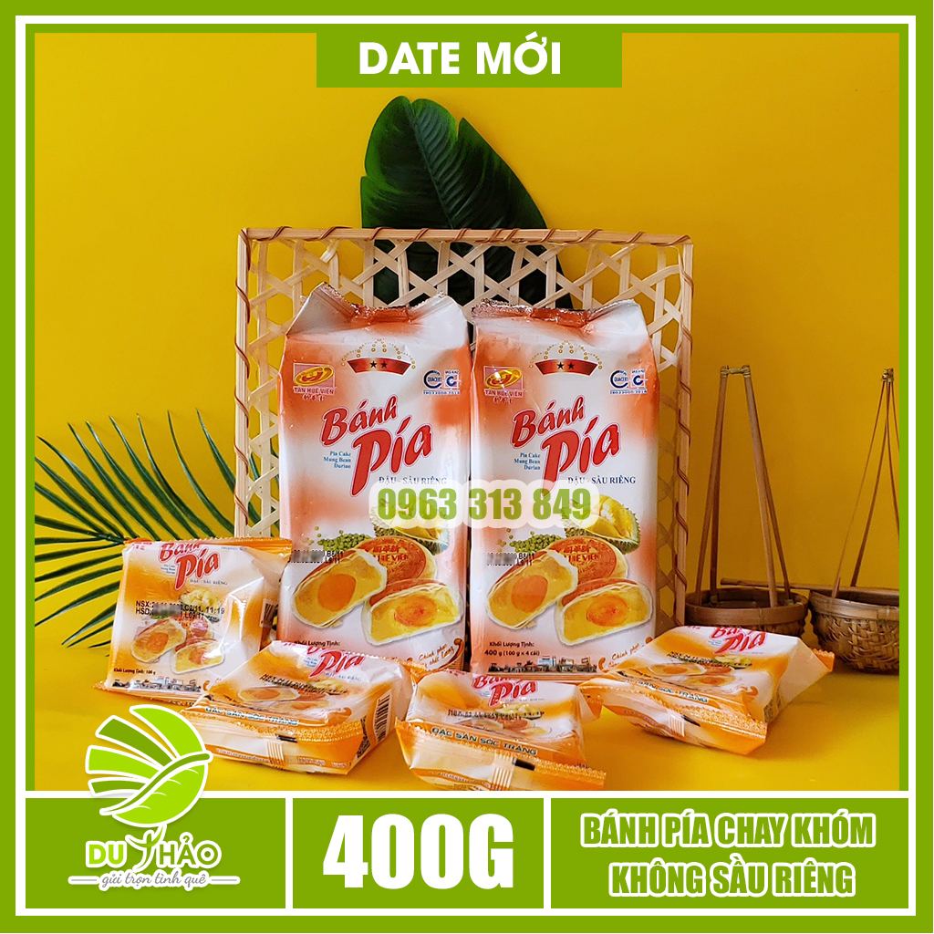 Bánh pía Sóc Trăng đậu xanh sầu riêng 1 trứng 400g - Bánh pía 2 sao Tân Huê Viên