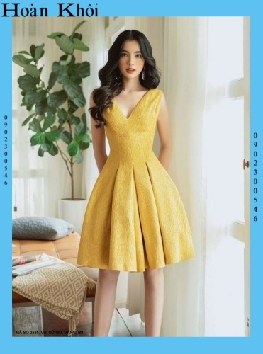 Đầm xòe cổ tim xinh xắn - hkt2525