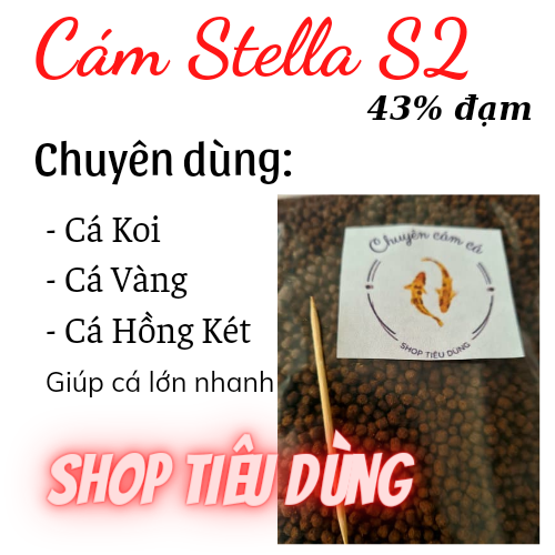 COMBO 9kg Cám STELLA S2 43% Đạm Nổi Cho Cá Koi , cá vàng 3 đuôi , koi, cá hồng két ,.... tăng trưởng