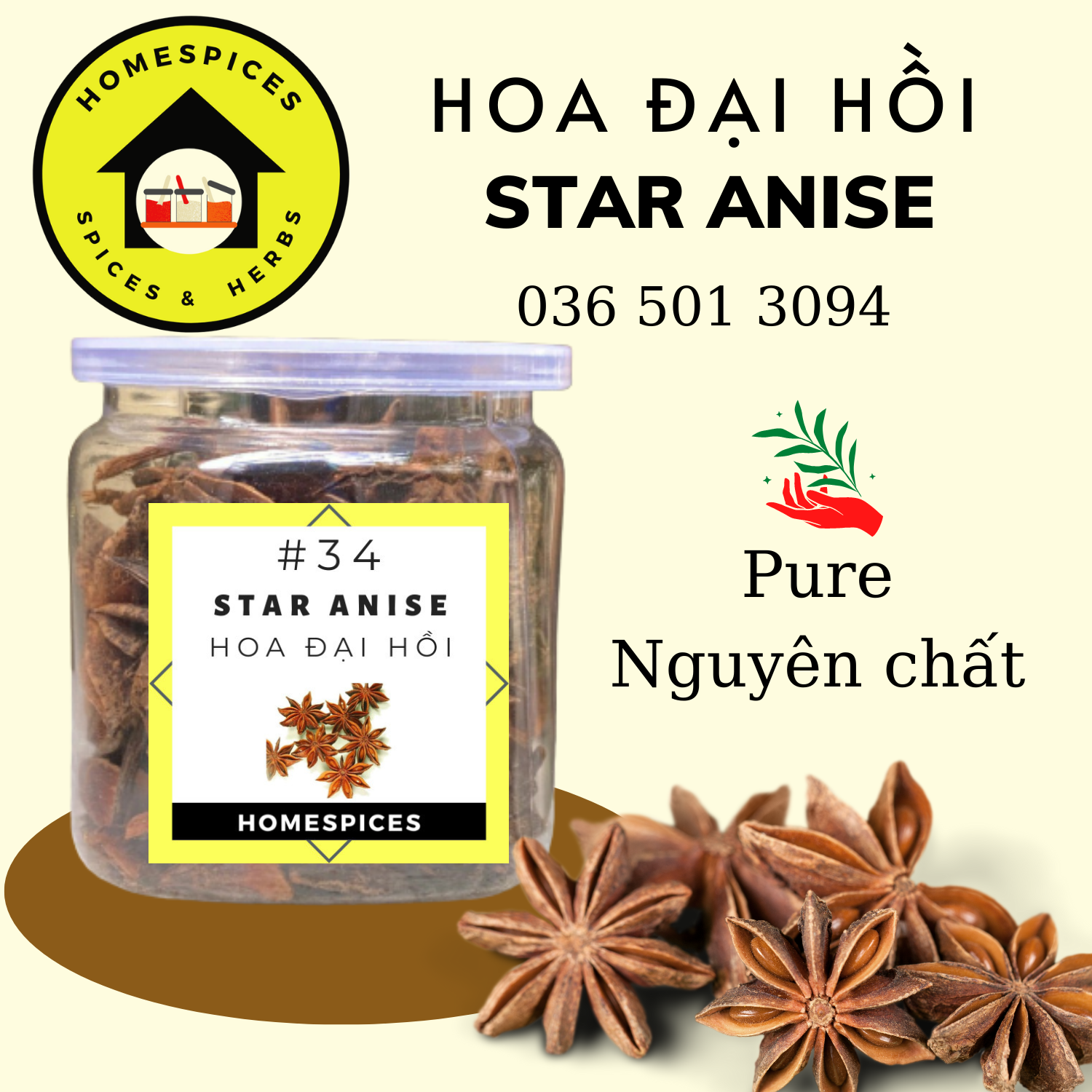 (VOUCHER FREESHIP BÊN DƯỚI) Hoa hồi (đại hồi) - Star Anise nấu phở, bò kho, hầm và các món Trung HOMESPICES gia vị của mọi nhà - spices - nguyên liệu nấu ăn trung hoa - hoa hồi giá rẻ - gia vị ăn kiêng - gia vị nấu ăn homespices