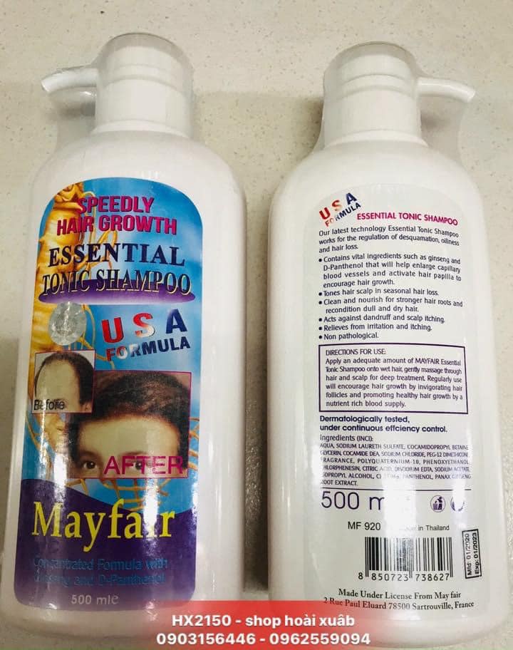 Dầu gội sâm giúp mọc tóc Mayfair essential tonic shampoo 500ml - HX2150