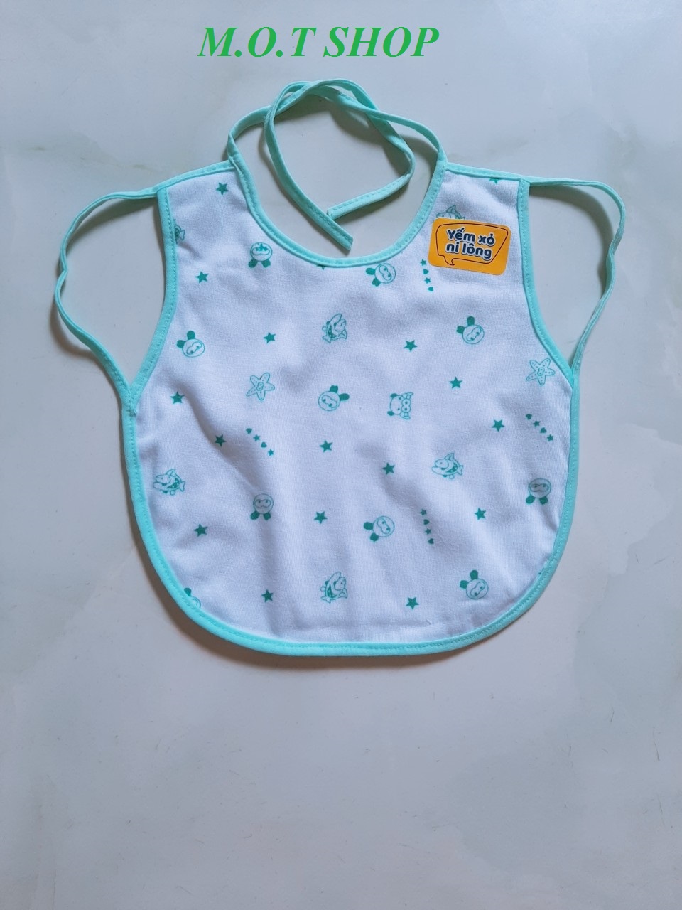 Yếm cho bé,Yếm cột xỏ tay có ni-lông chống thấm cho bé sơ sinh