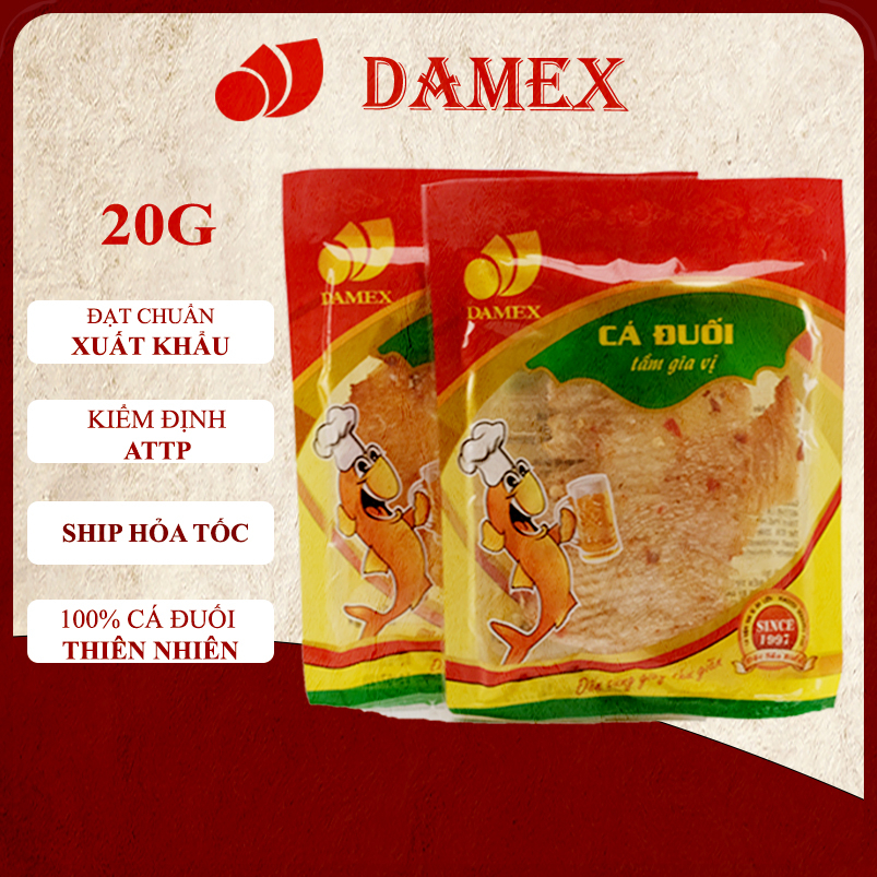 Khô cá đuối nướng tẩm gia vị damex 20g cá đuối nướng khô thơm ngon dễ ăn
