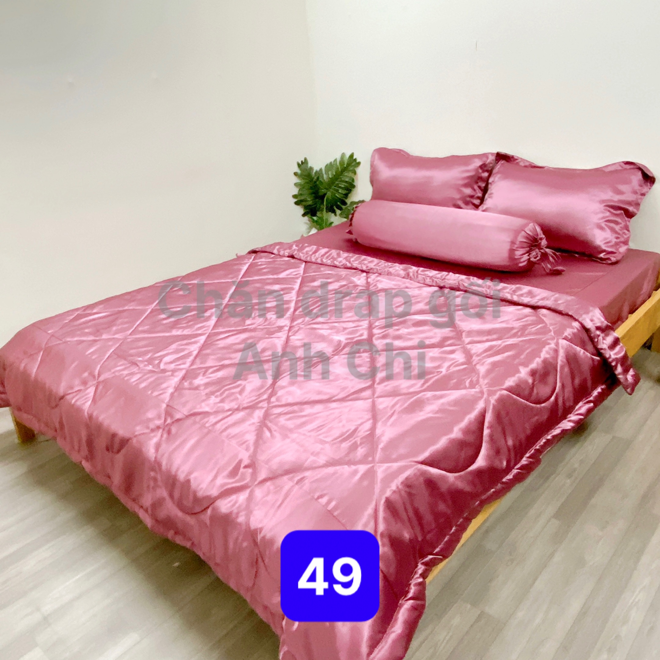 Bộ drap/ga/ra phi bóng trơn (chân nệm dưới 15cm) 1m6/1m8 trơn hồng ruốc 49. Bộ drap phi bóng 1 màu. Bộ grap phi bóng. Bộ ra phi bóng. Bộ drap phi lụa. Bộ grap phi lụa. Bộ ga phi lụa. Ga giường-drap giường-grap giường-ra giường