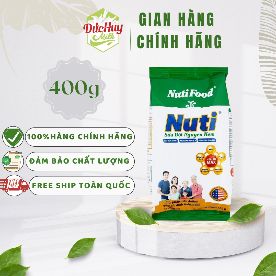 Sữa bột nuti nguyên kem gói 400g