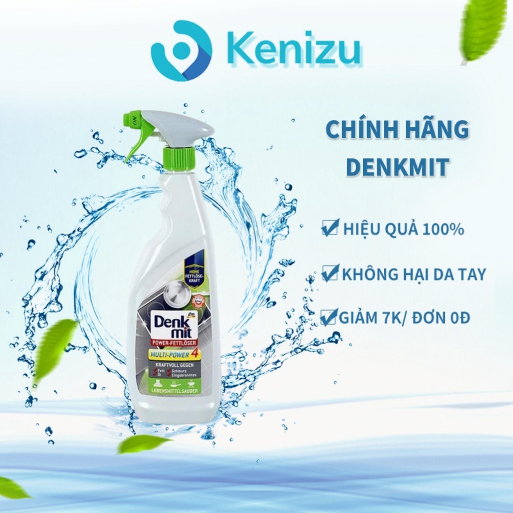 Chai xịt tẩy rửa nhà bếp Denkmit đa năng 750ml dùng cho cả máy hút mùi