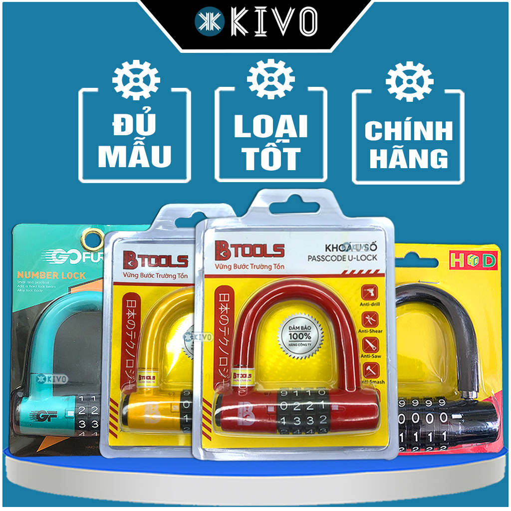 Ổ khóa số chống trộm cao cấp chính hãng btools, hd, gf - ổ khóa cửa chống cắt/ ổ khóa cửa nhà/ khóa mật mã số - khoá chữ u chống trộm kivo