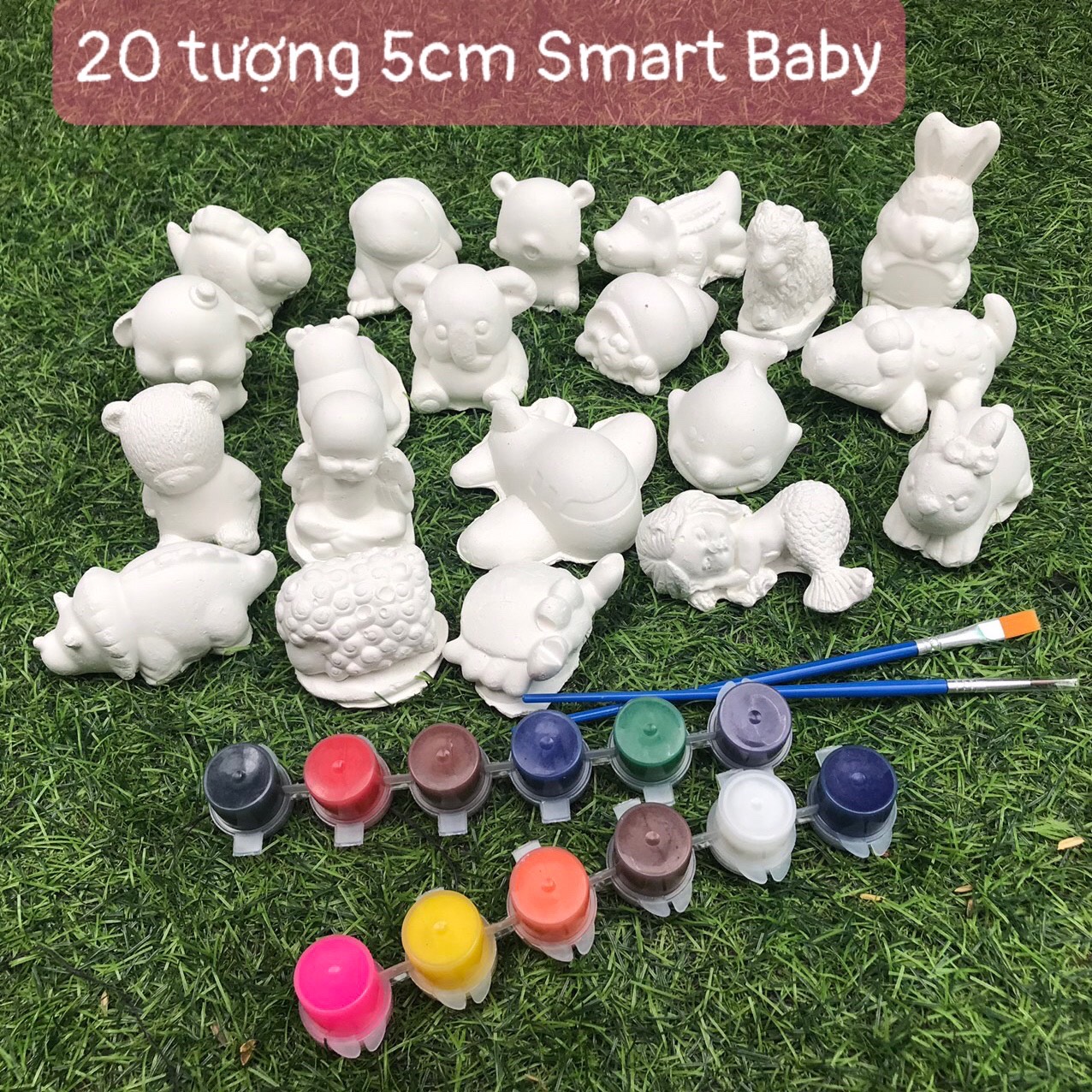 Tặng 6 Màu + 2 Cọ] Combo 5 Tượng Thạch Cao Size 6-9Cm - Tô Tượng Cho Bé  Smart Baby | Lazada.Vn