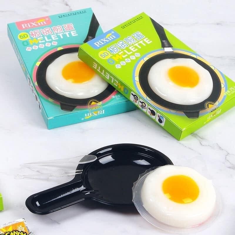 Thạch pudding mô phỏng chảo trứng chiên siêu hot - thạch nổ ốp la - ăn vặt tintin