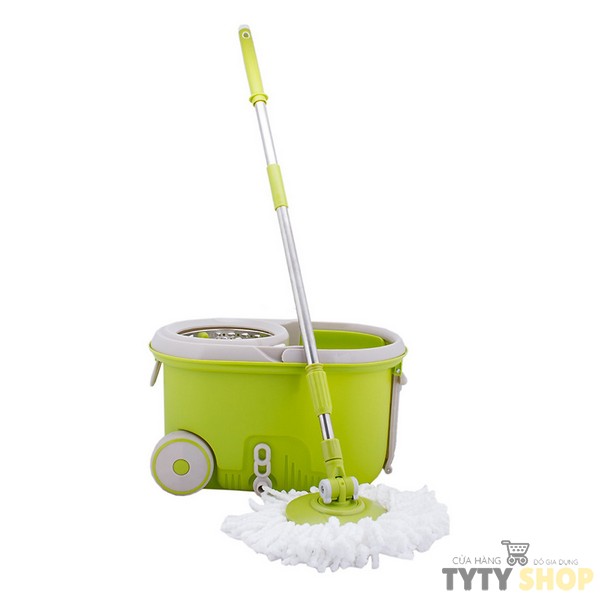 Bộ cây lau nhà xoay tay 360 độ lồng inox lock&lock walkable mop-l003 - hàng chính hãng