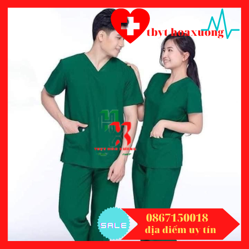 Bộ quân áo phẫu thuật xanh nam nữ - bộ đồng phục phẫu thuật bác sĩ, thẩm mỹ viện, spa