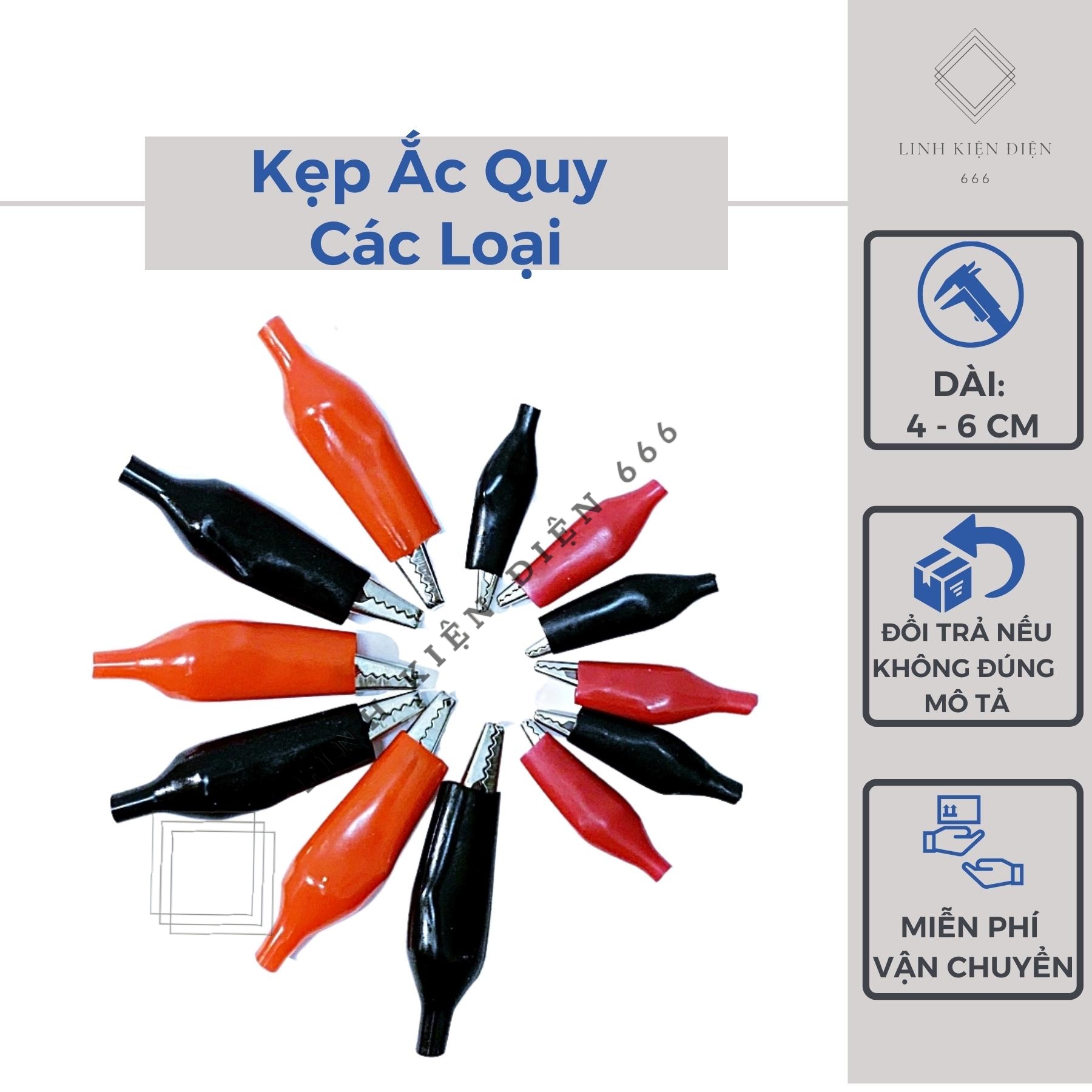 Kẹp Cá Sấu Kẹp Ắc Quy Bình Ắc Quy 12v Kẹp Bình Loại Nhỏ