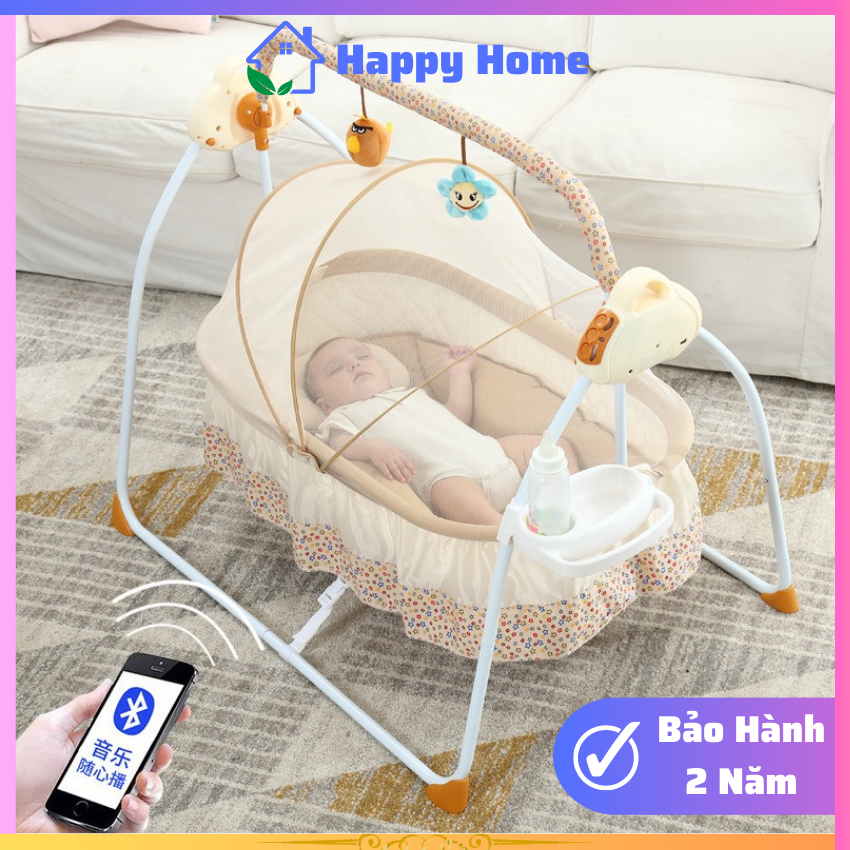 Nôi Lắc Lư, Nôi cho bé, Nôi Điện Tự Động ( Kèm Màn ) Nôi Cho Bé Điều Khiển Từ Xa, Kết Nối Bluetooth Phát Nhạc Giúp Bé Ngủ Ngon Giấc, Nôi Cũi Trẻ Sơ Sinh