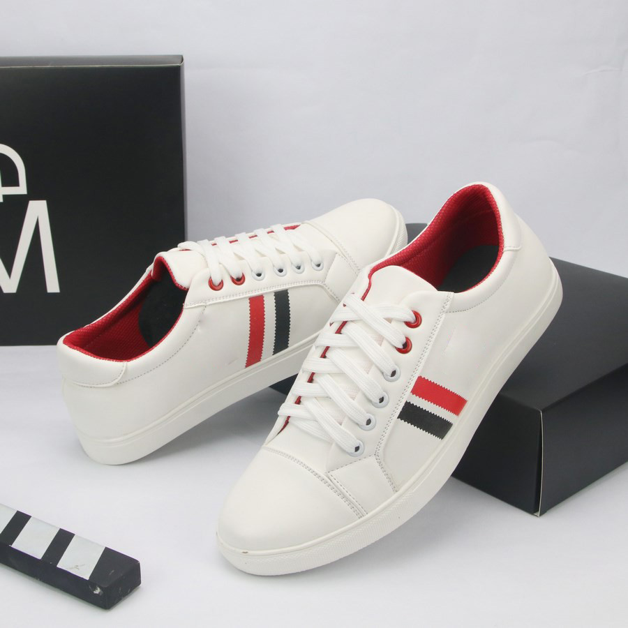 Giày Thể Thao Nam Udany Giày Sneaker Nam Trẻ Trung Năng Động Đặc Biệt Có Thêm Họa Tiết Kẻ Sọc Đỏ Đen Vô Cùng Lôi Cuốn - GTT0142