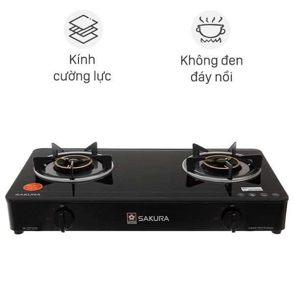 Bếp gas đôi sakura sa-2375gb-hàng trưng bày mới 98% +tặng dây gas- đầu đốt tiết kiệm gas - bảo hành 12 tháng