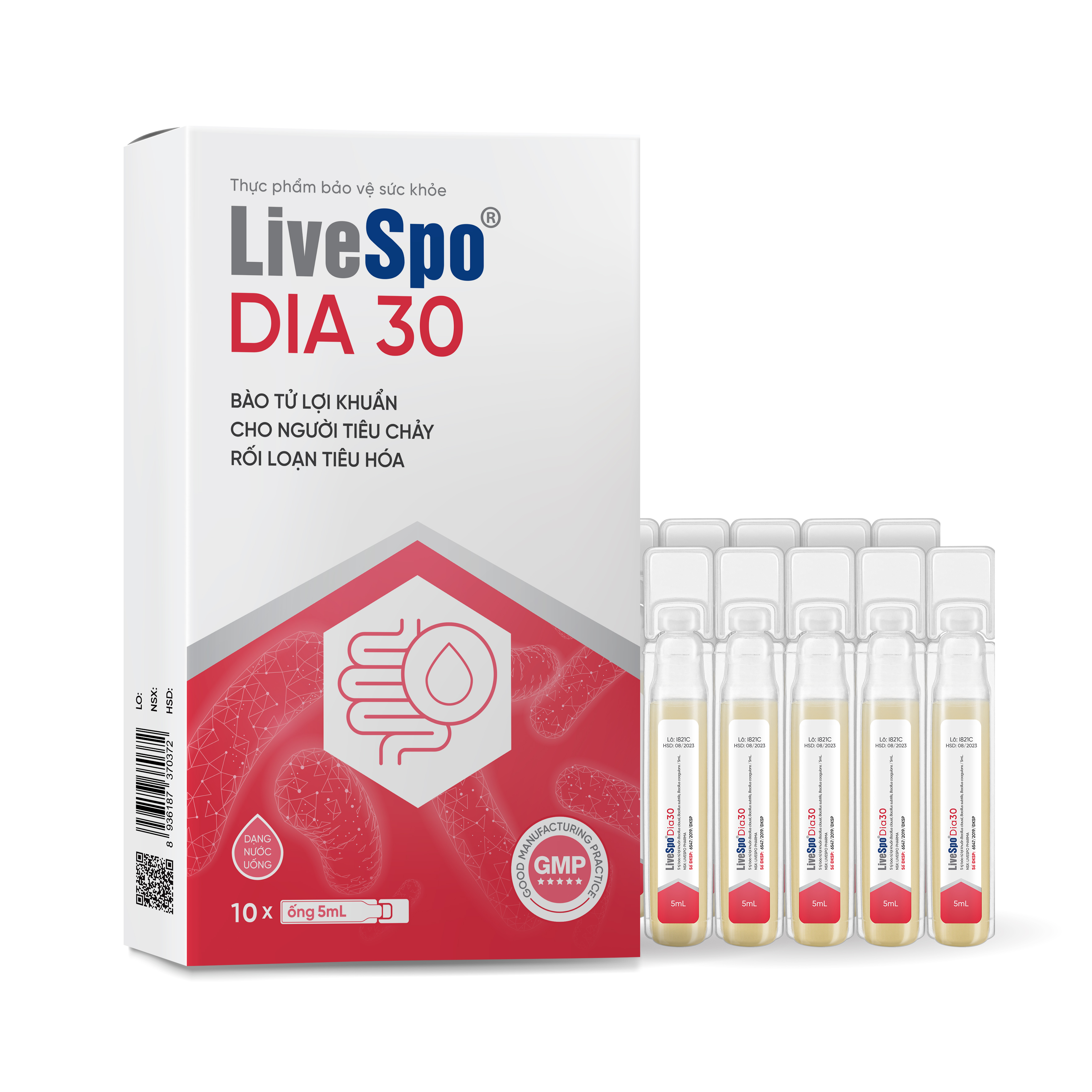 LiveSpo DIA 30 - Bào Tử Lợi Khuẩn Làm Giảm Triệu Chứng Tiêu Chảy Cấp Hộp