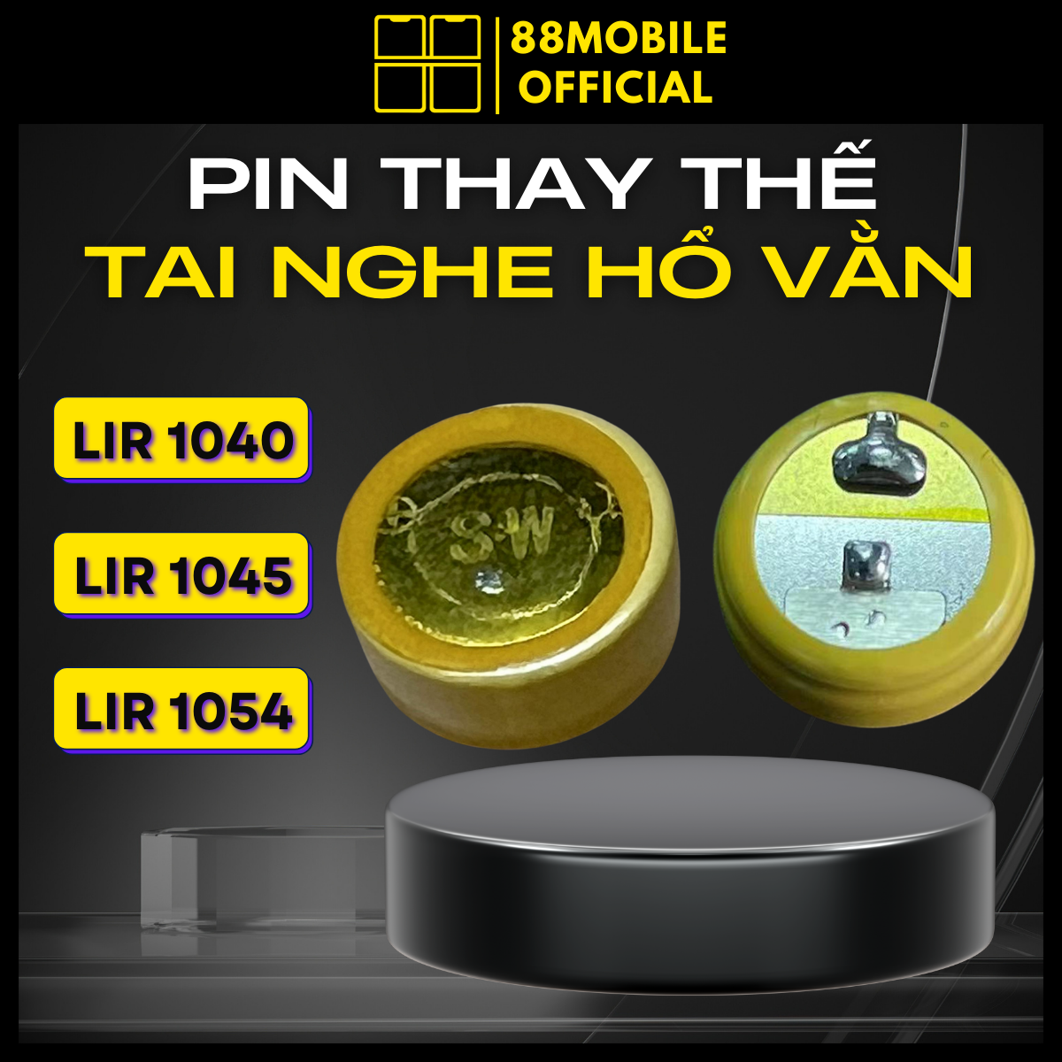 Pin tai nghe bluetooth thay thế cho các dòng hổ vằn dung lượng cao Li-ion 3,7V LIR 1040 1045 1054 I 88Mobile
