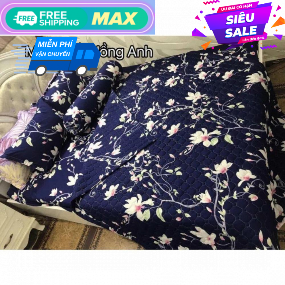 Bộ ga gối poly cotton hồng anh m6/m8