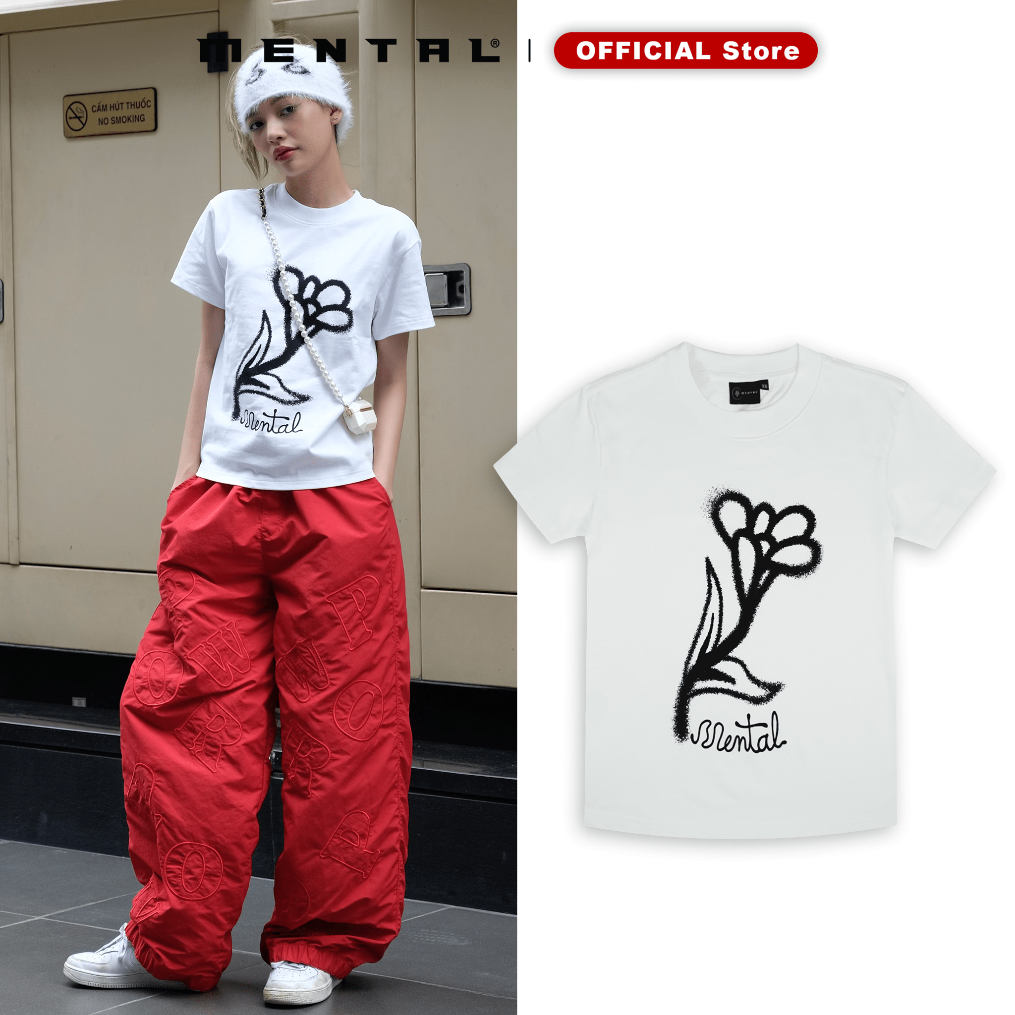 Áo thun nữ baby tee in hoa mental®️