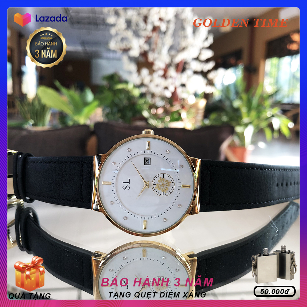 Đồng hồ Nam SL 5280G, Dây da Lộn, Full hộp, thẻ bảo hành 3 năm, Mặt Sapphire chống nước, chống xước