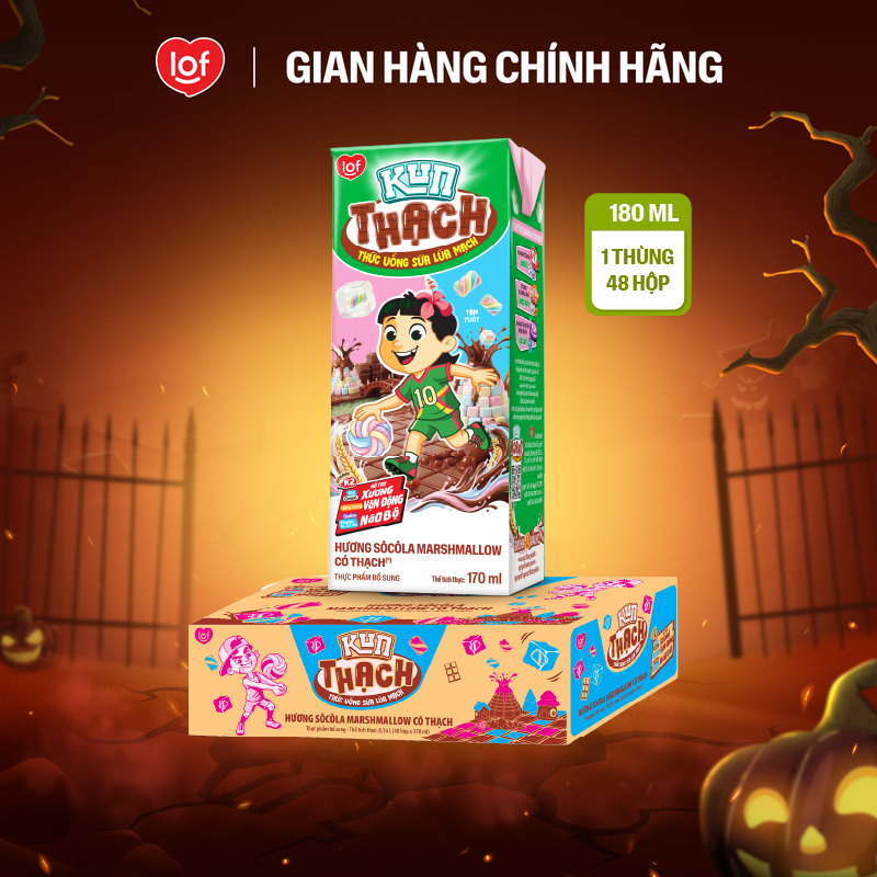 Sữa lúa mạch Kun hương Socola Marshmallow có thạch thùng 48 hộp x 170ml