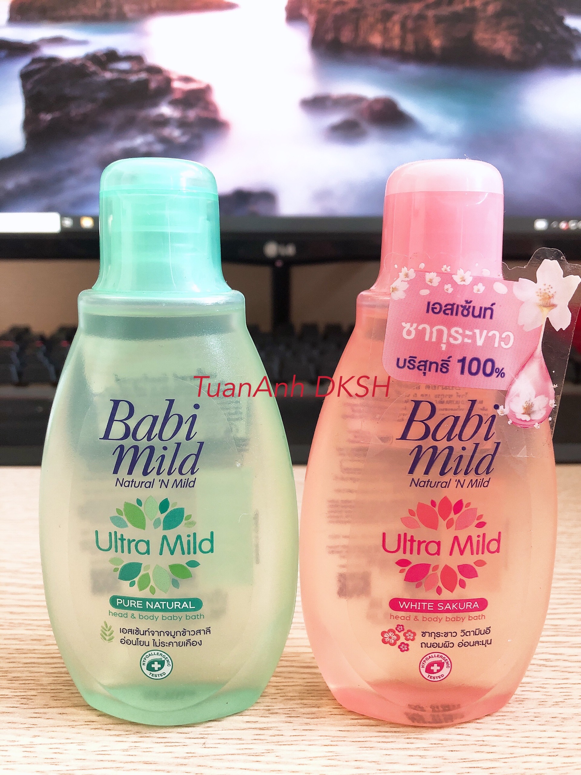 [THAI LAN] - Sữa Tắm Gội Toàn Thân Hương Hoa Anh Đào, Hương Tự Nhiên Cho Bé Babi Mild White Sakura 125ml.