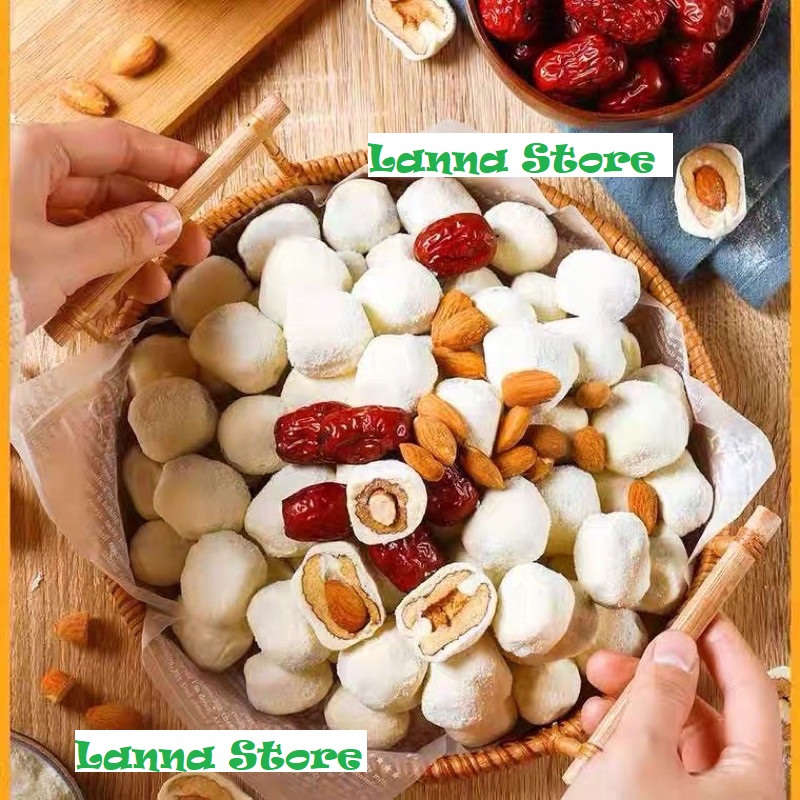 Kẹo Marshmallow Táo đỏ hạnh nhân túi 200gram (~19 Viên)