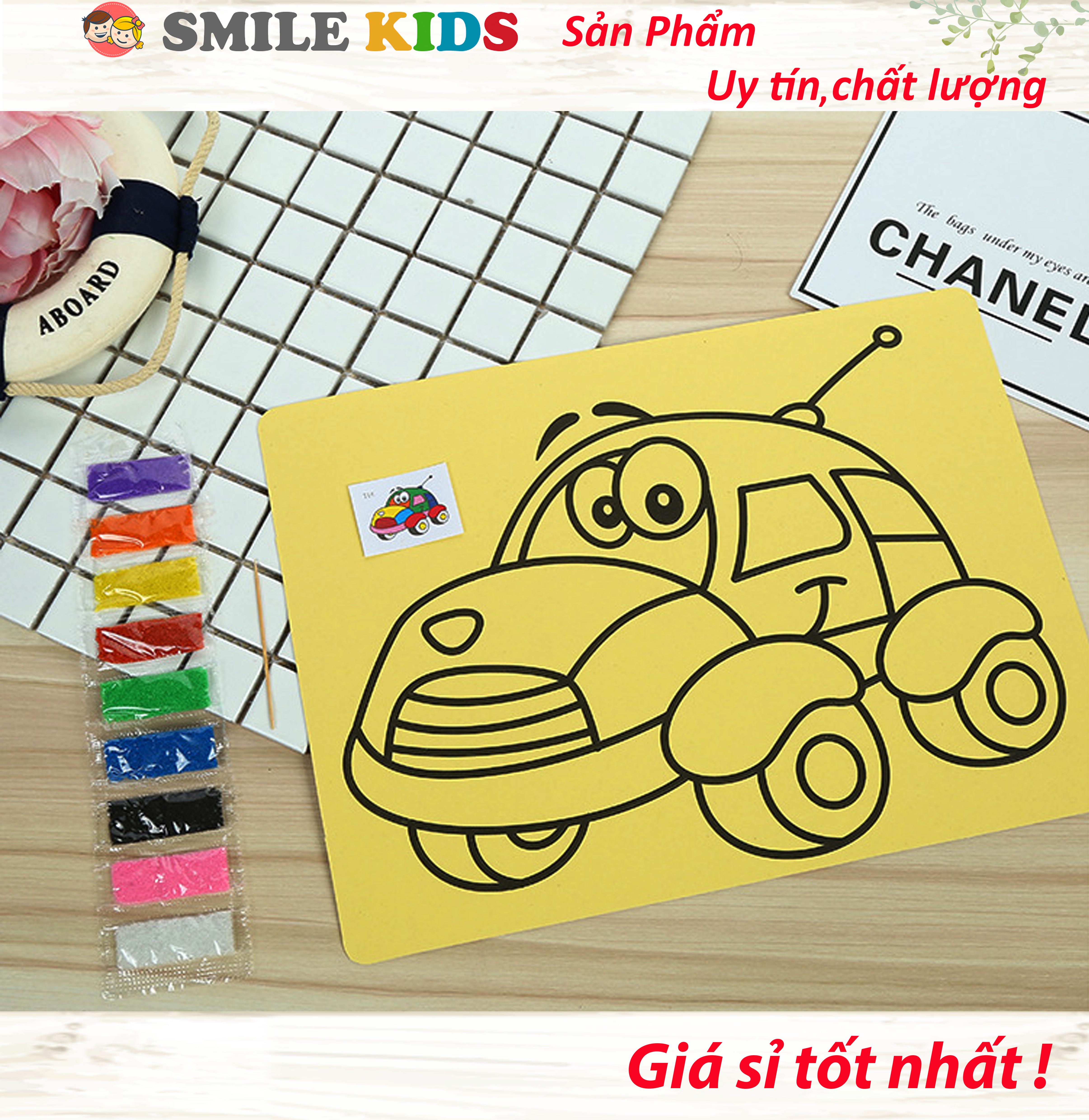 Tranh cát khổ A4 nền vàng cho bé