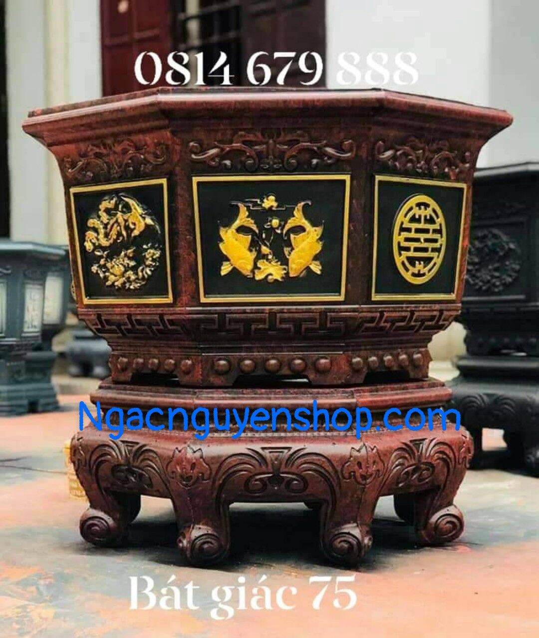 Khuôn Chậu bát giác rộng 75 cm hàng Việt nam