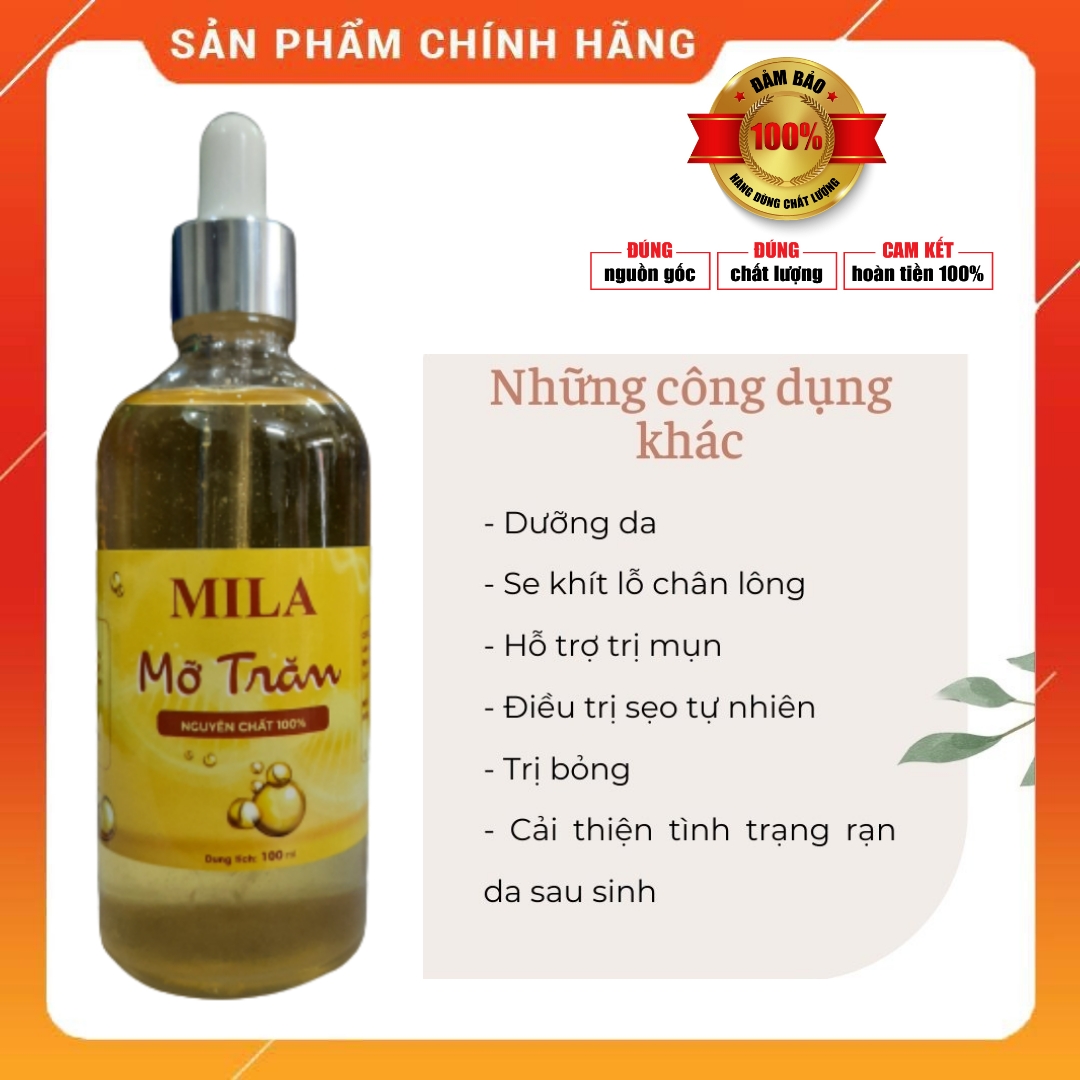 Chai dùng thử- mỡ trăn nguyên chất dùng sau khi wax lông giúp da mềm mịn- dưỡng da- 100ml-50ml-30ml-10ml