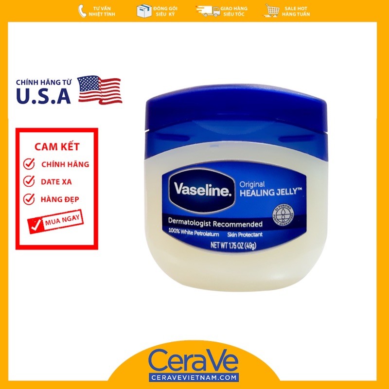 [HCM]Sáp dưỡng ẩm Vaseline Original Healing Jelly 49g