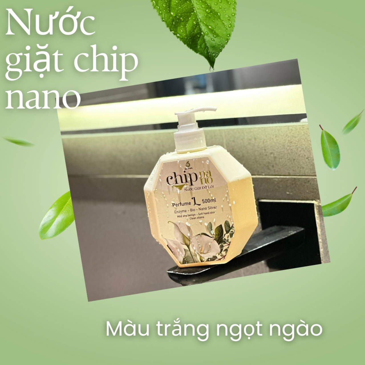 Nước giặt đồ lót sinh học Chip Nano chai 300ml  hương nước hoa