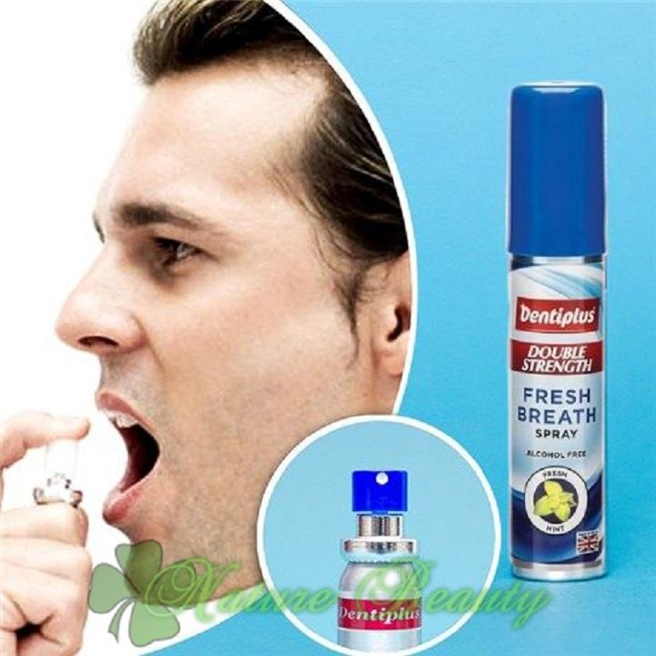 Chai Xịt Thơm Miệng Dentiplus 25ml Hiệu Quả Gấp Đôi giúp diệt khuẩn làm sạch và thơm miệng mang lại hơi thở tinh khiết ngăn ngừa hôi miệng sau khi ăn