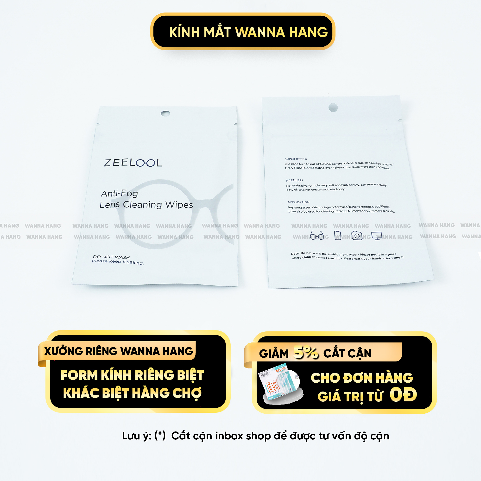 Khăn Nano Khăn Lau Kính Chống Sương Mờ Kính Khi Đeo Khẩu Trang WannaHang
