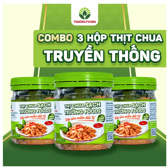 Combo 3 hộp thịt chua truyền thống trường foods 220g/hộp
