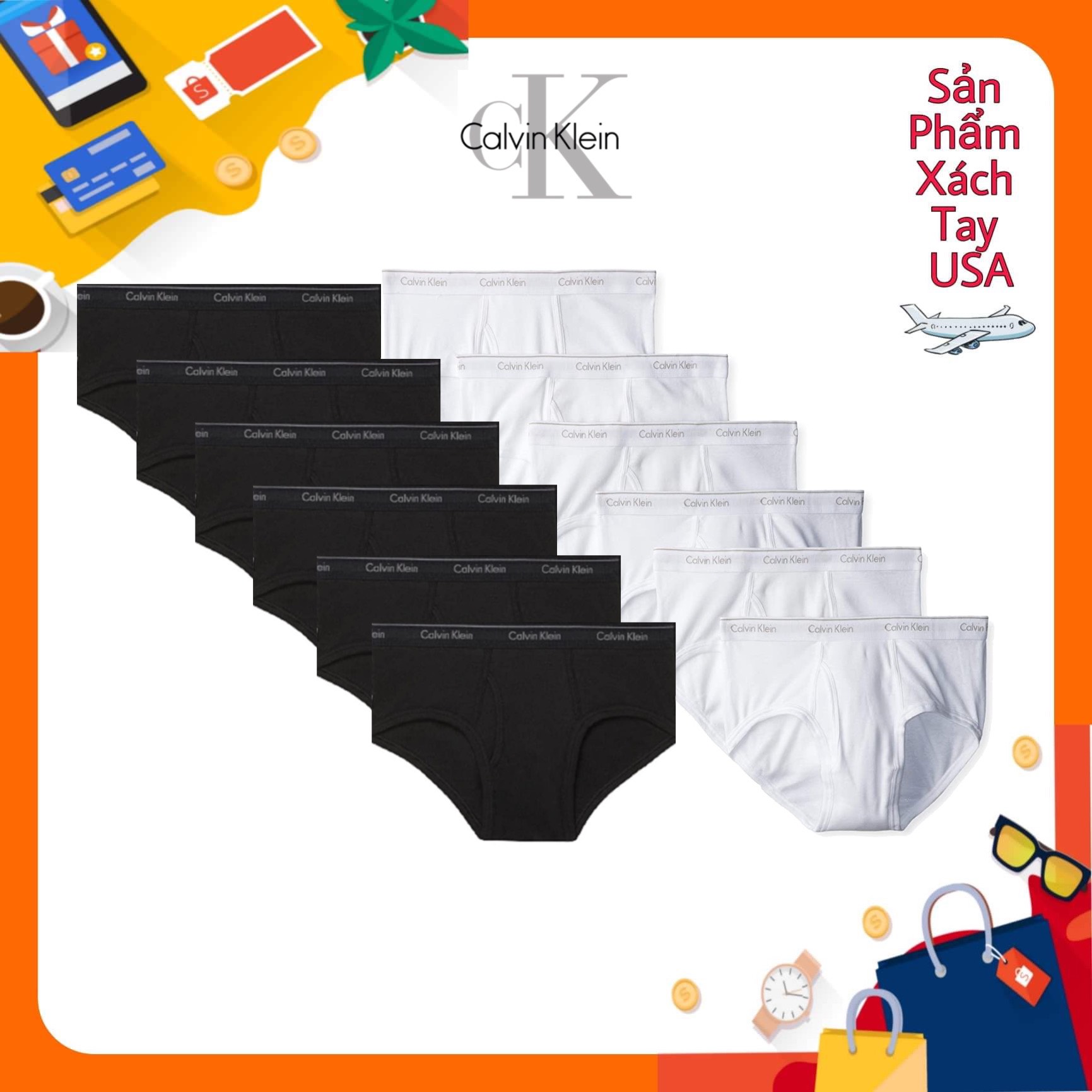 [HÀNG MỸ CHÍNH HÃNG] Quần lót nam Calvin Klein Cotton Classics 3-Pack Brief