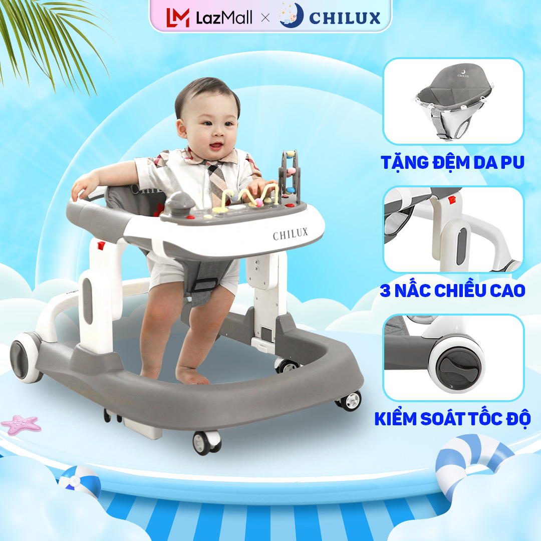  Xe tập đi cho bé đa năng Chilux Walk S ưu điểm vượt trội so với xe tập đi tròn bảo hành chính hãng 2 năm 