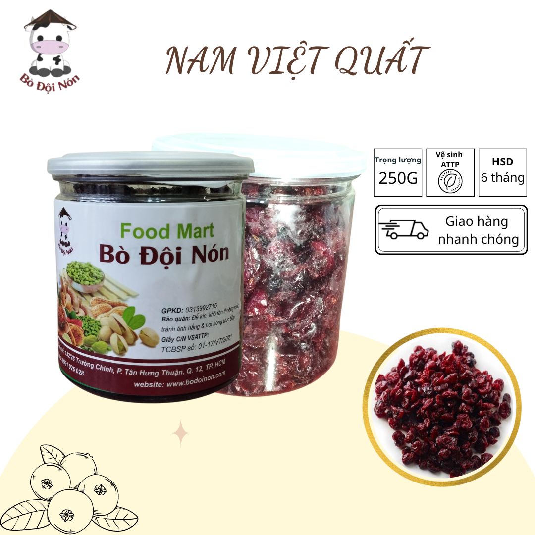 Nam việt quất sấy- nhập khẩu mỹ bò đội nón 250g