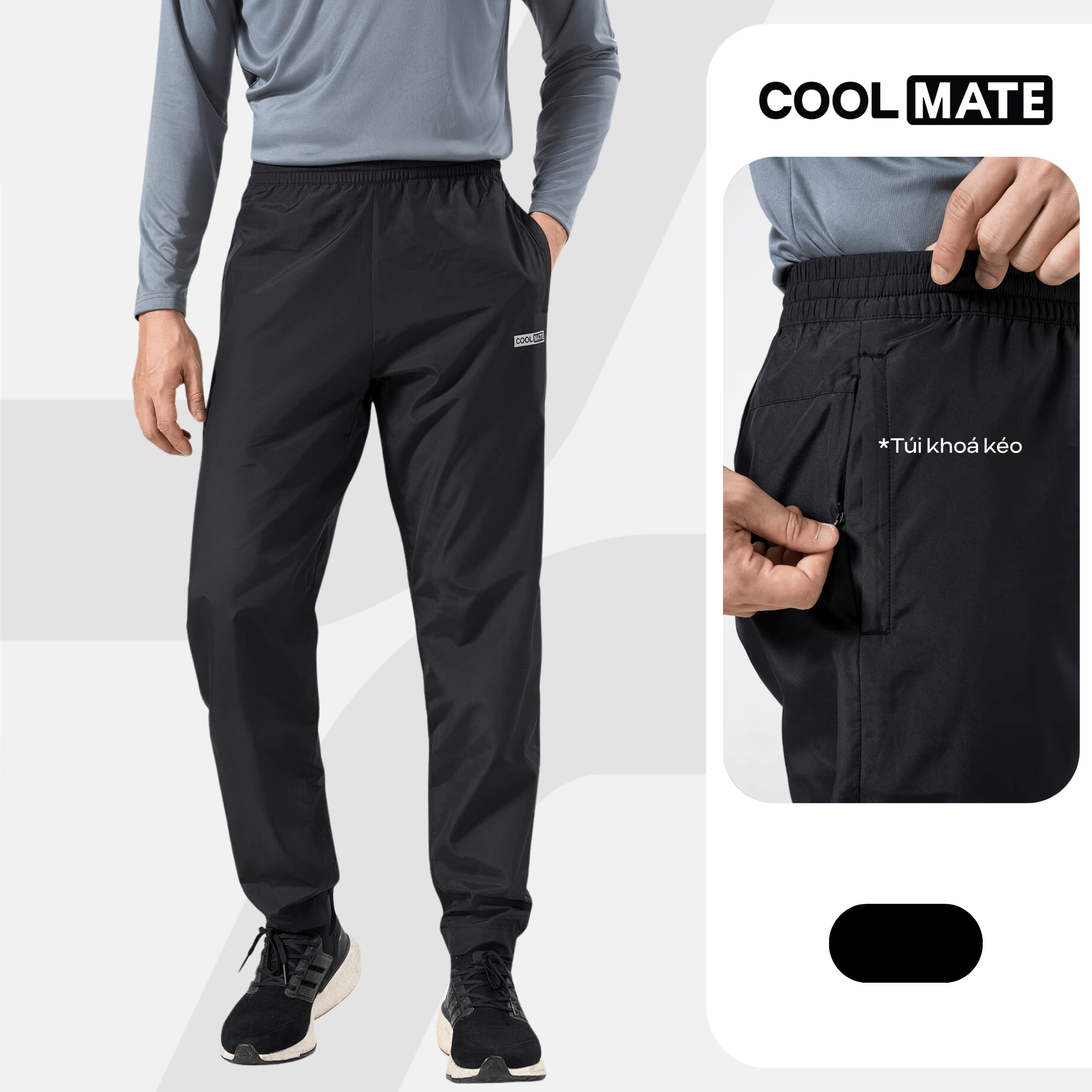 Quần dài Jogger thể thao nam Daily Wear trượt nước, chống UV, cản gió nhẹ, thoải mái, thoáng mát Coolmate