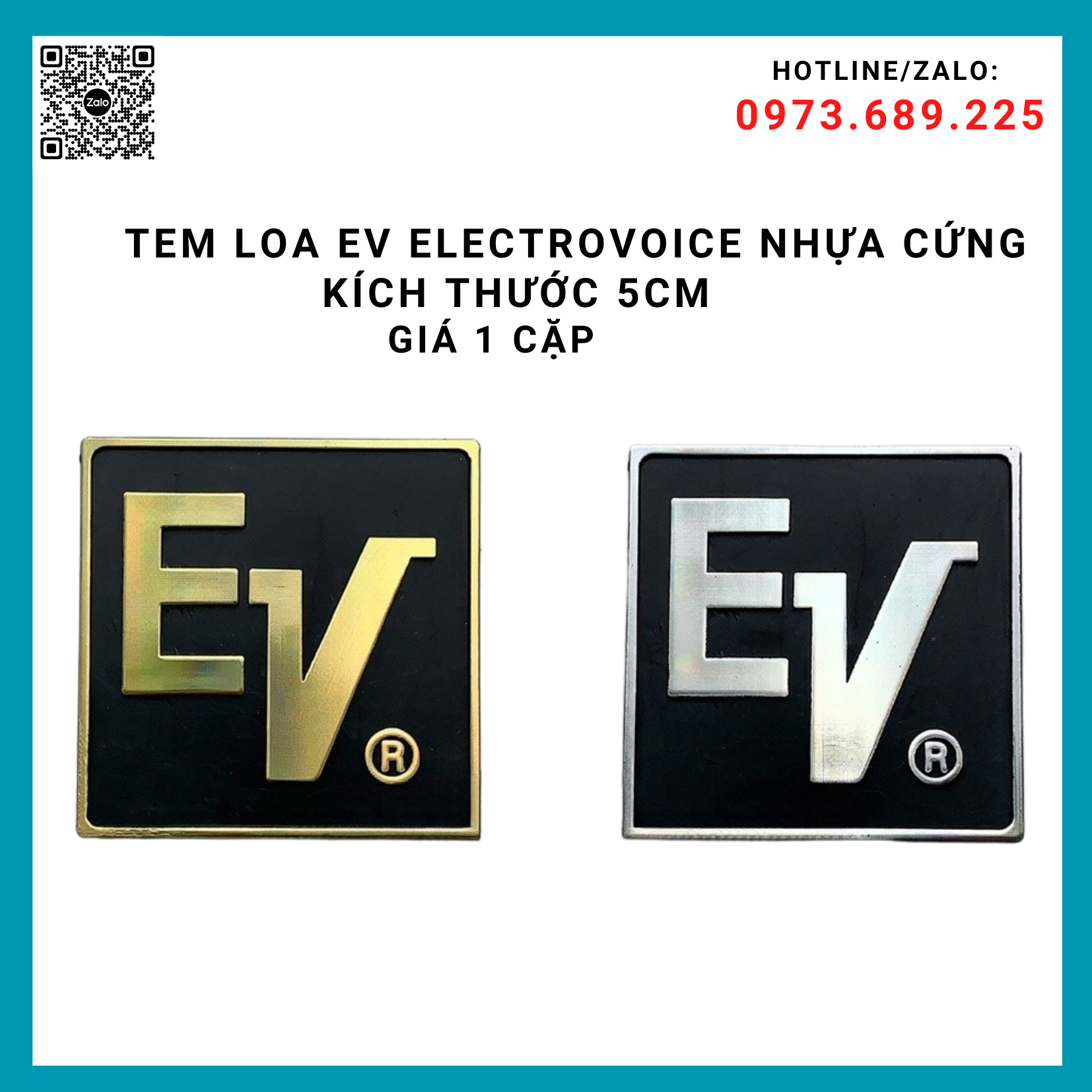 Tem Loa EV Electrovoice - kích thước 5cm, giá 1 cặp.