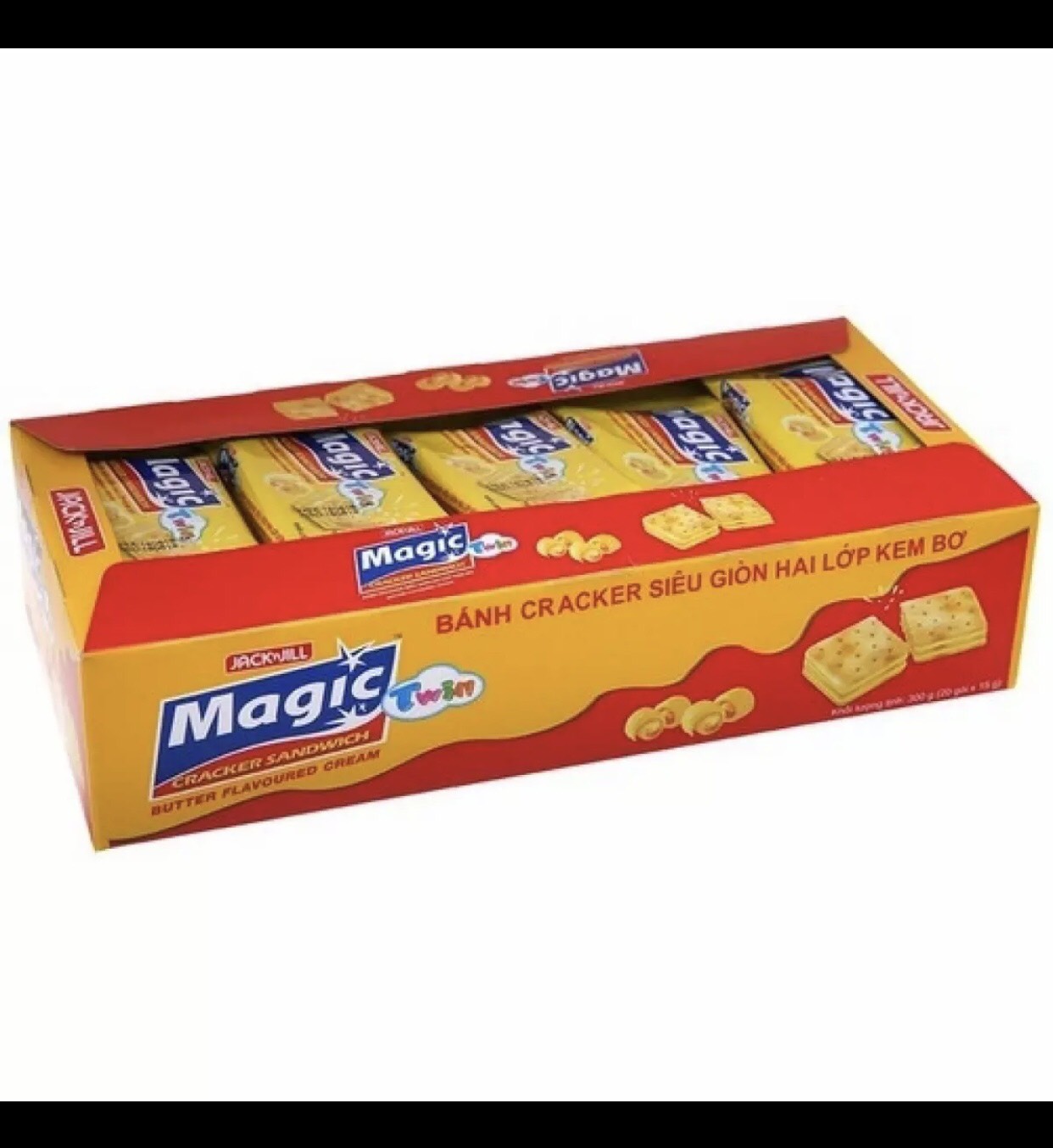 Bánh cracker hai lớp kem bơ Magic Twin hộp 300g