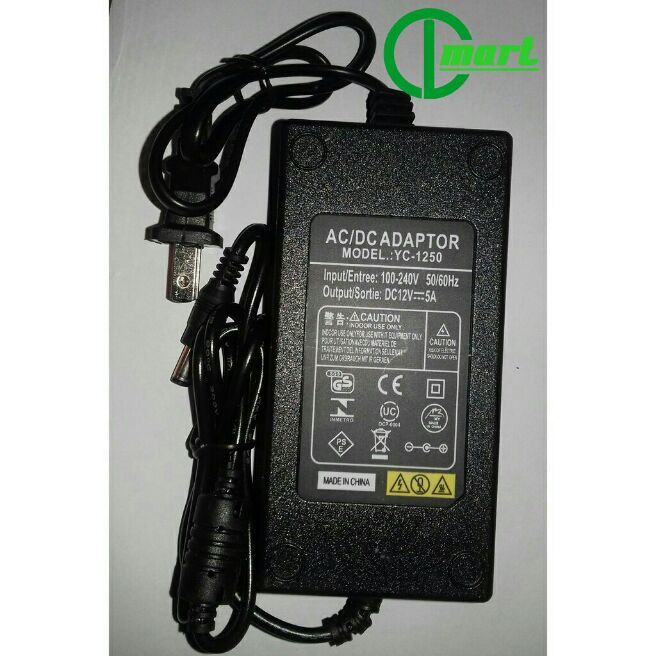 Bộ nguồn vỏ nhựa Adapter 12v5a