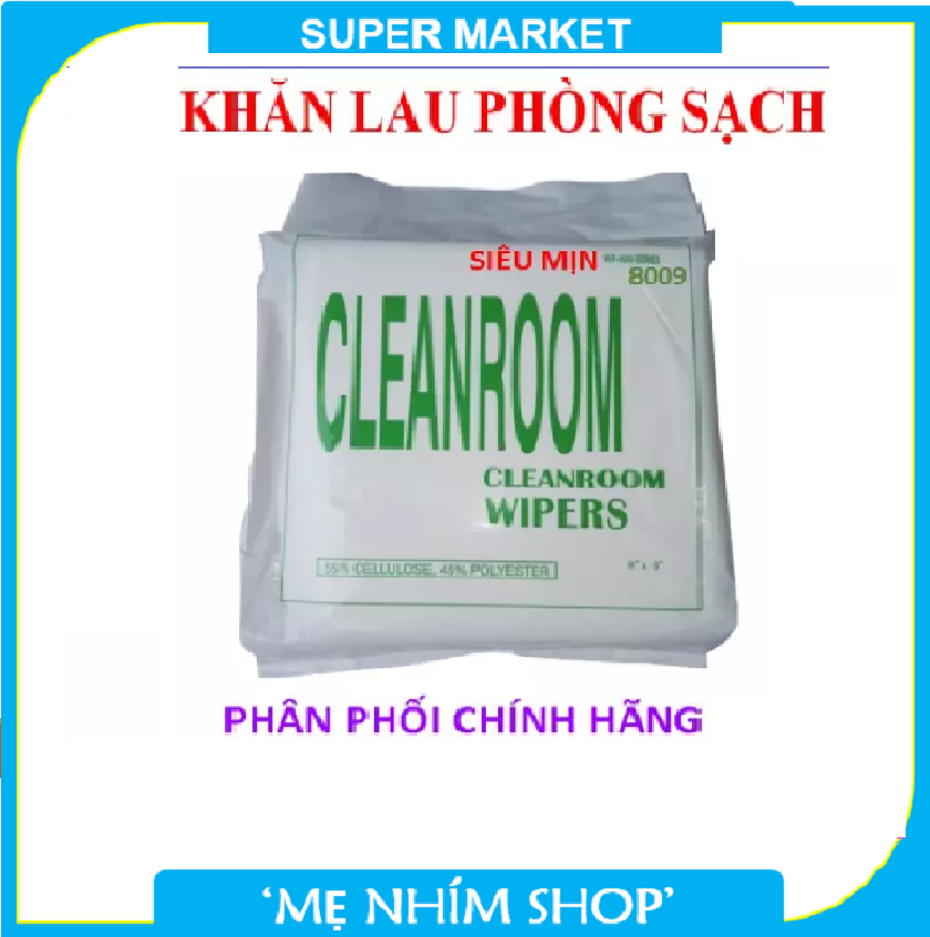 Khăn lau phòng sạch siêu mịn 8009 69le - 9*9 inch - 180g/m2 - 100pcs clean room wipers , vải lau phòng sạch chống tĩnh điện - hàng chính hãng