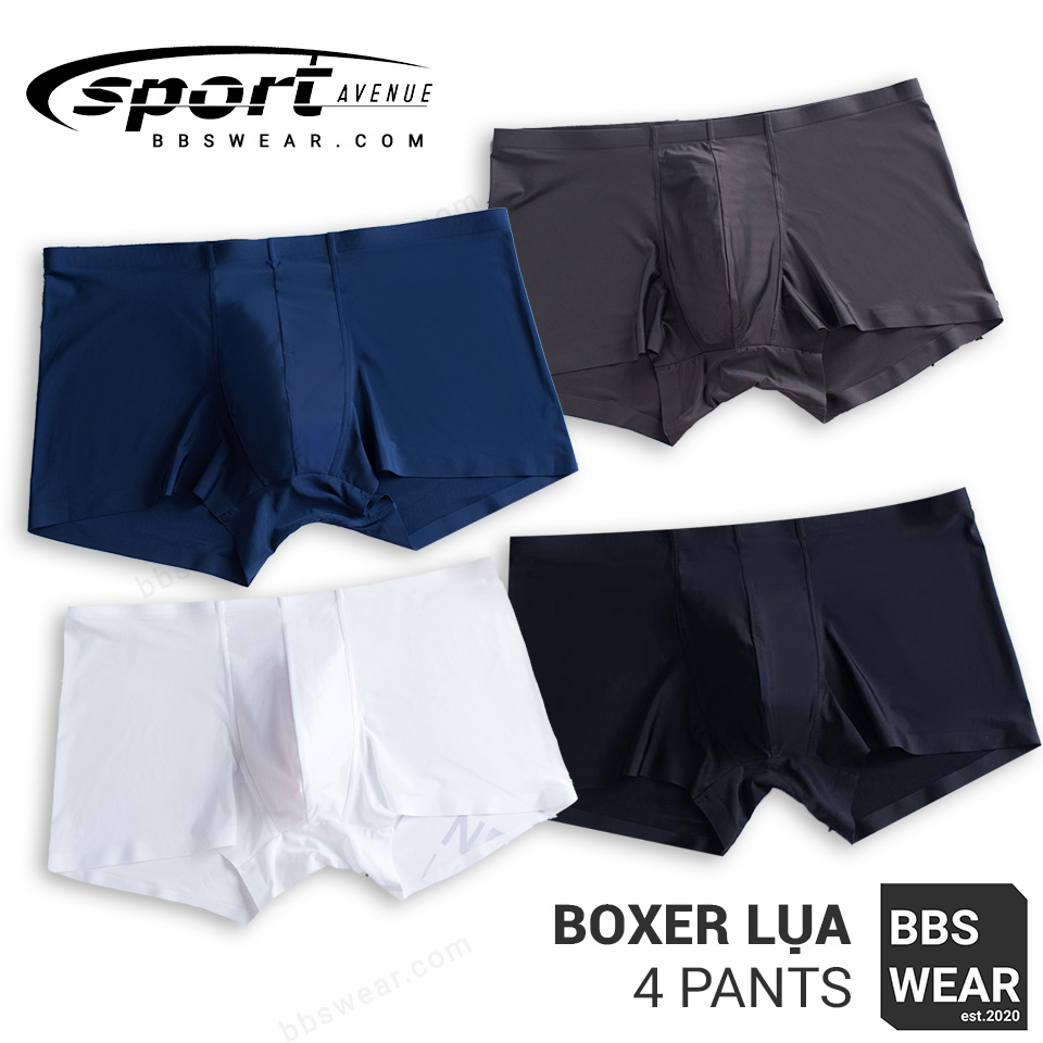 COMBO 4 QUẦN LÓT NAM THUN LẠNH - SỊP BOXER LỤA SỮA KHÔNG ĐƯỜNG MAY