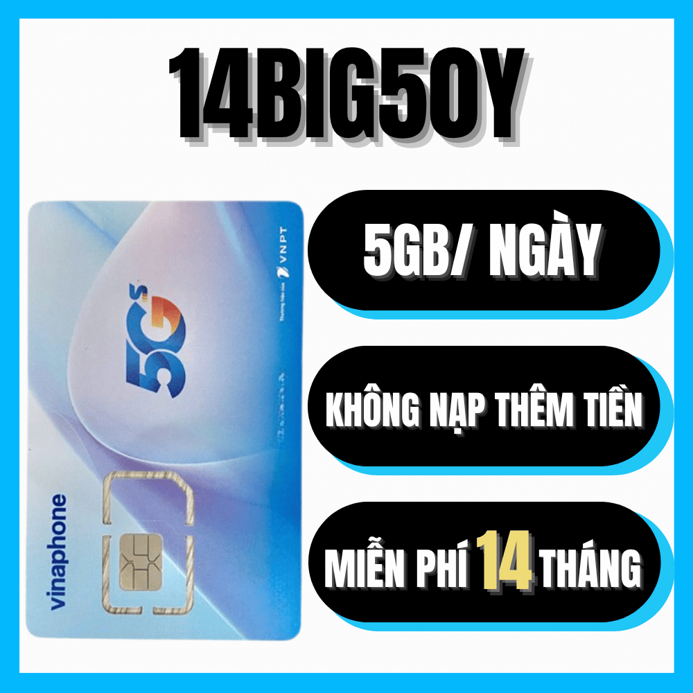  SIÊU RẺ _ Sim 5G Vinaphone Data không giới hạn xem  Y0UTBE  TOPTOP - Trọn Gói 1 Năm | D500  12TD49  FHAPPY  14BIG50Y  U1500  12D159V  SODA . FREESHIP - CHƯA KÍCH HOẠT. 