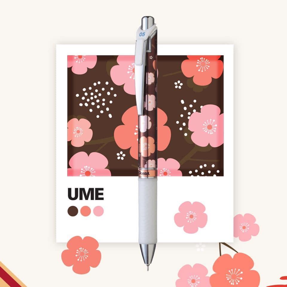 Bút gel Pentel EnerGel Kawaii BLN75KW20 - UME - 0.5mm - Màu xanh dương (Blue)