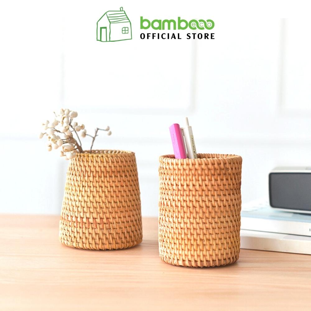 Hộp đựng bút Bambooo Eco Hộp đựng mây tre đan - rattan decor - Thân thiện với môi trường