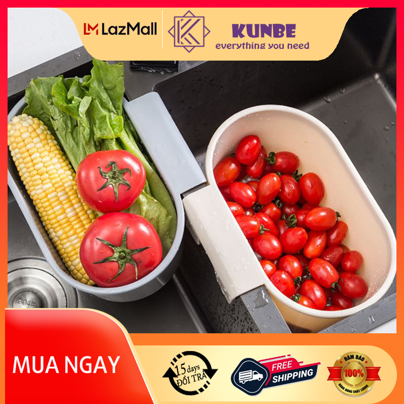 Khay Giỏ Thoát Nước Treo Bồn Rửa Bát KUNBE, Rổ Phễu Lọc Rác Gắn Bồn Rửa, lọc rác bồn rửa chén, Giỏ Đựng Thực Phẩm, Đồ Đa Năng Tiện Lợi Khô Ráo_Giao Màu Ngẫu Nhiên